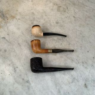 Set Of 3 Vintage Smoking Smokers Pipes