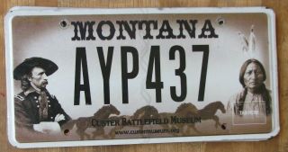 Montana Sitting Bull / Custer Battlefield Specialty License Plate 2015 Ayp437