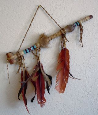 Peace Pipe 20 " Native American Beadwork,  -