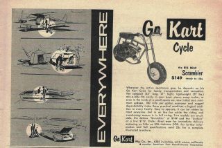 1959 Go Kart Cycle Ad/mini - Bike/ Big Bear Scrambler