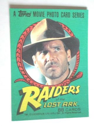 1981 Topps Raiders Of The Lost Ark Complete Set Of 88 Cards (nm)