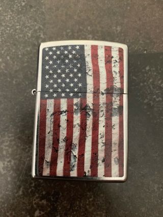 2015 Zippo Lighter Distressed American Flag