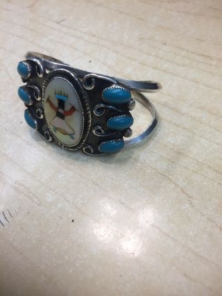 Native American Silver Bracelet Hand Signed 2