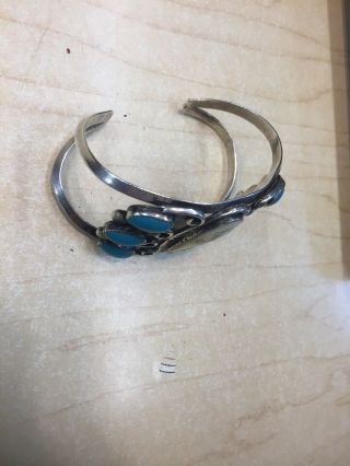 Native American Silver Bracelet Hand Signed 7