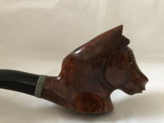 2 Vintage Pipes Carved Wood Bowl In Shape Of Horses Head 2