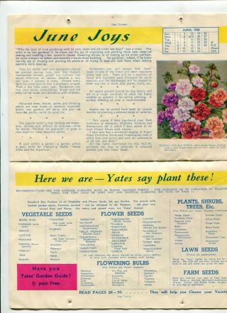 Yates Garden Calendar 1938 3