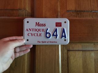 Massachusetts Motorcycle License Plate Antique Cycle 64 A Spirit Of America