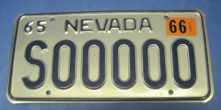 1966 Nevada Sample License Plate