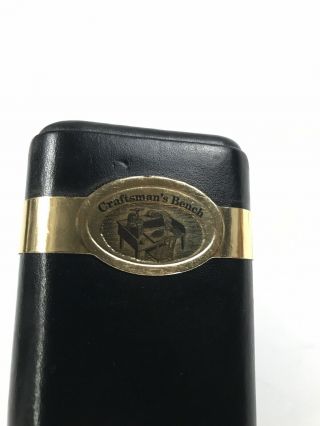 Craftsman ' s Bench Black Leather Cigar Travel Case Cedar Lined Humidor 2
