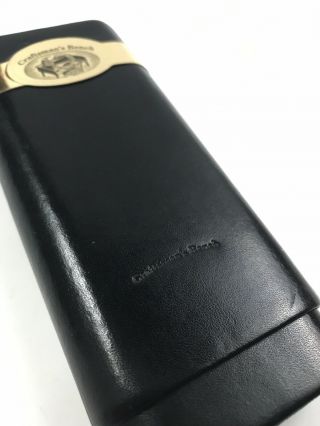 Craftsman ' s Bench Black Leather Cigar Travel Case Cedar Lined Humidor 3