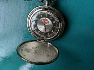Harley Davidson Franklin Heritage Softail Collector Pocket Watch Near 2