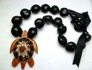 Hawaii Wedding Graduation Kukui Nut Lei Turtle Jewelry Necklace 31128 (qty 2)