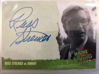 2012 Night Of The Living Dead Autograph A1 Russ Streiner As Johnny