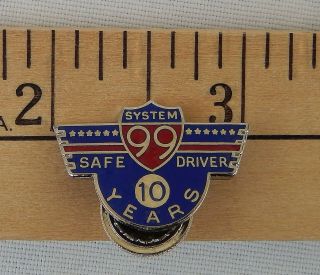 Vintage System 99 Ten Year Safe Driver Pin System 99 Trucking