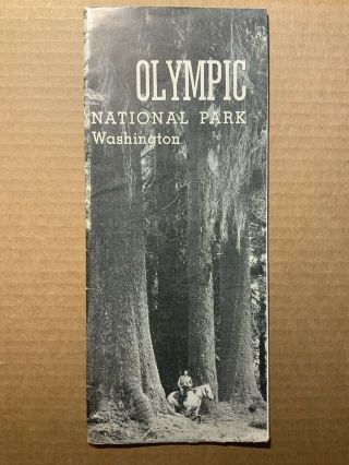 Olympic National Park Washington Wa Dept.  Of Interior 1950 Vintage Brochure