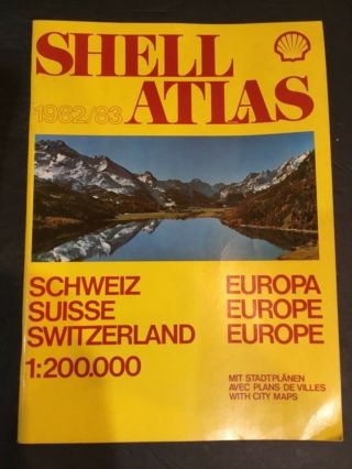 Vintage 1982 - 83 Shell Oil Co.  Service Station Atlas Switzerland Europe