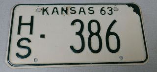 1963 Kansas Passenger Car License Plate Haskell County