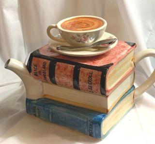 Tony Carter England Tea Pot Books Coffee Cup Huck Finn,  Alice In Wonderland
