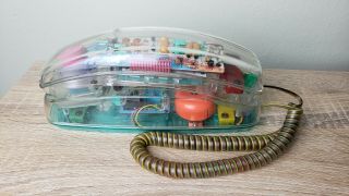 Vintage Unisonic Clear See Through Telephone Phone 2 6900 Retro Colorful