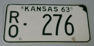 1963 Kansas Passenger Car License Plate Rooks County