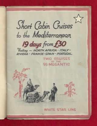 SS Megantic White Star Line Brochure Was Attacted By U - 43 During WW1 2
