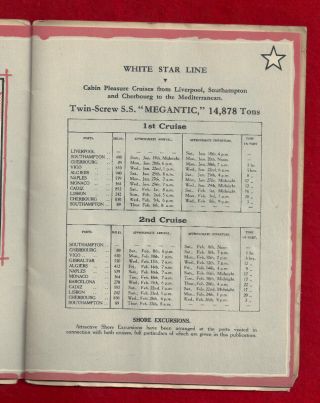 SS Megantic White Star Line Brochure Was Attacted By U - 43 During WW1 3