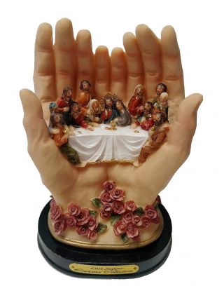 6.  5 Inches High Statue Of The Last Supper In A Hand 12 Apostles Ultima Cena Mano