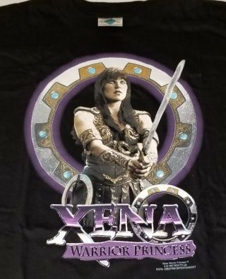 Xena Warrior Princess 1997 T - Shirt Large L Black Tv Series Vintage Feminist Lgbt