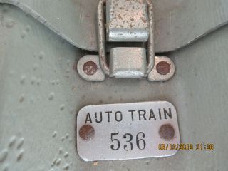 " Auto Train " Railroad Small Whiskey Bottle Container Case