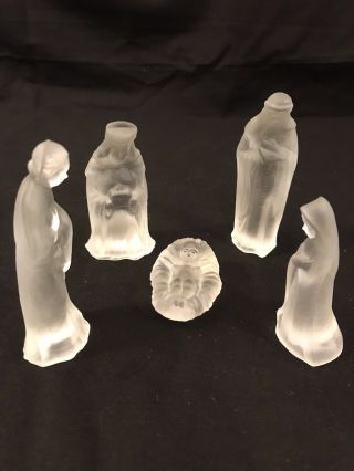 Crystal Frosted Christmas Nativity Set 2