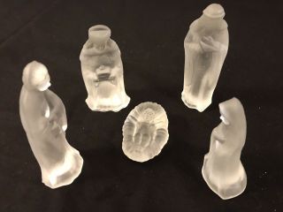 Crystal Frosted Christmas Nativity Set 3