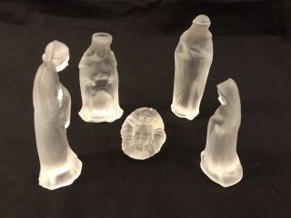 Crystal Frosted Christmas Nativity Set 4