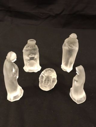 Crystal Frosted Christmas Nativity Set 6