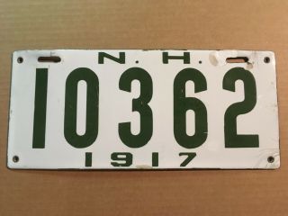 1917 Hampshire License Plate Porcelain 95,  Intact Very Glossy