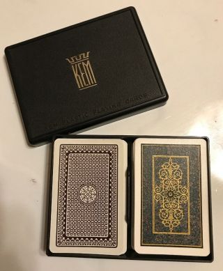 Kem Plastic Vintage Playing Cards 2 Arabesque Decks With Case