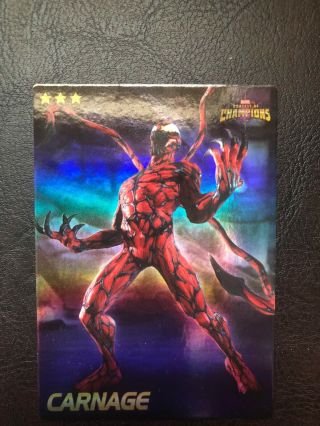 Marvel Contest Of Champions Carnage Rare Foil Card Dave And Busters 11/75