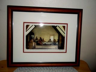 The " Last Supper " Professionally Framed Fresco Ben Long Wall Picture 16 " × 12 "