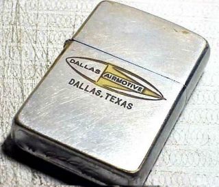 Vtg 1958 Zippo Ad Lighter W/ “dallas Airmotive,  Dallas,  Texas” Logo