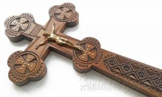 Exclusive Hand Carved Wooden Wall Cross Crucifix With Jesus Christ 13 - 3