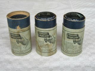 3 X Rare 2 - minute Blue Amberol Edison Phonograph Cylinder Record I.  C.  S.  French 4