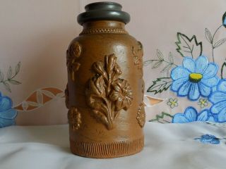 Antique Pottery Humidor Tobacco Jar With Two Pewter Lids And Match Striker.