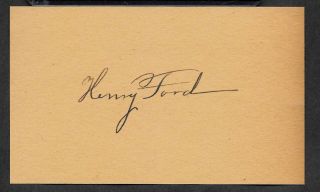 Henry Ford Autograph Reprint On Period 1910s 3x5 Card