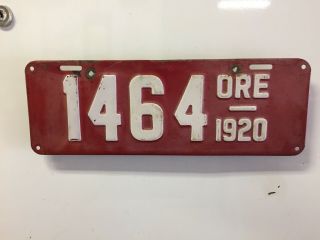 1920 Vintage 4 Digit Oregon License Plate