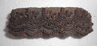 Antique Printing Wood Block Hand Carved For Textile/fabric Border My8002