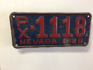 1936 Vintage 4 Digit Nevada License Plate