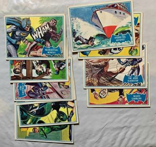 10 Different 1966 Batman B Cards 3,  6,  7,  13,  14,  15,  18,  20,  21 &22