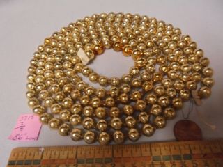 Christmas Garland Mercury Glass Antique Gold 77 " Long 3/8 " Beads 6018 Vintage