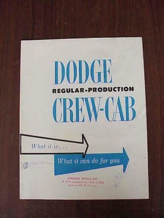1963 Dodge Truck Crew Cabs Dealer Booklet