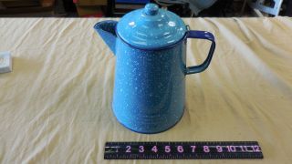 Antique Enamelware Coffee Pot Granite Ware Enamel Pitcher