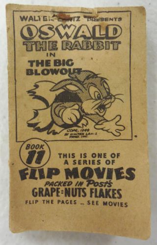 1949 Oswald Rabbit Flip Movies Book 11 Andy Panda Grape Nut Flakes Premium